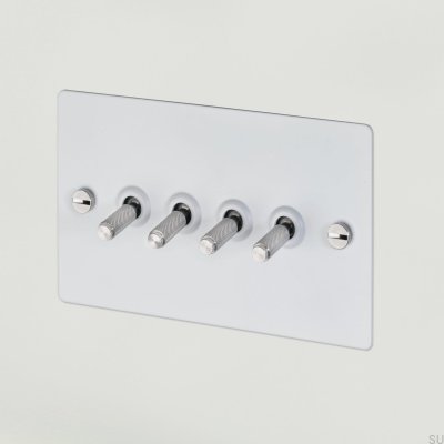 4G Quad Switch White/Steel [El031] English standard