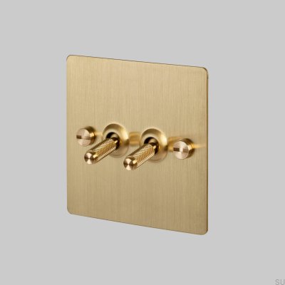 Double switch 2G Brass [El400] English standard