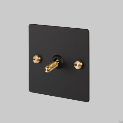 Single Switch 1G Black/Brass [El320] English standard