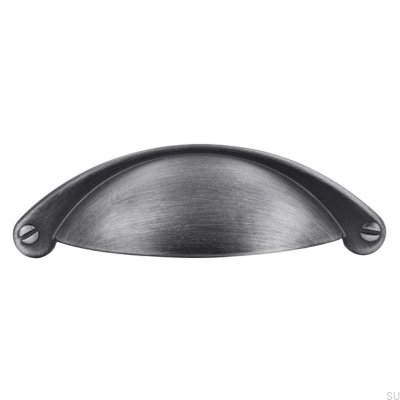 Shell furniture handle 1761 64 Antique Silver Brushed