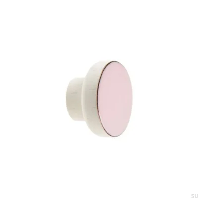 Furniture knob Simple White 40 Wooden Enamel Light Pink
