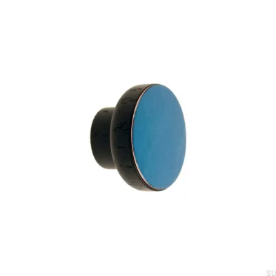 Furniture knob Simple Black 40 Wooden Enamel Cool Blue