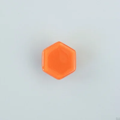 Hexagon Glass Furniture Knob Orange