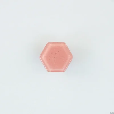 Hexagon Glass Furniture Knob Pink