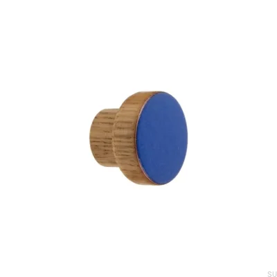 Furniture knob Simple, Wooden, Enamel, Cool Blue, Oil, Colorless, Semi-matt