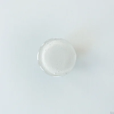 Furniture round glass knob, white