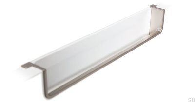 Nest 212 recessed furniture handle Brushed Nickel with White