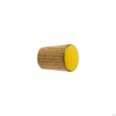 Furniture Knob Simple Cone Wooden Enameled Yellow Oil Colorless Semi-matt