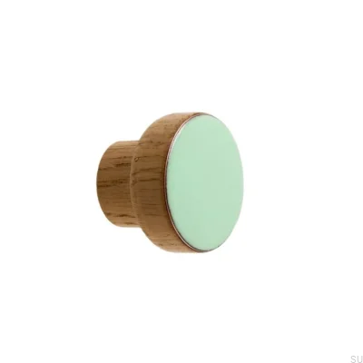 Furniture knob Simple Wooden Enameled Mint Colorless Semi-matt oil
