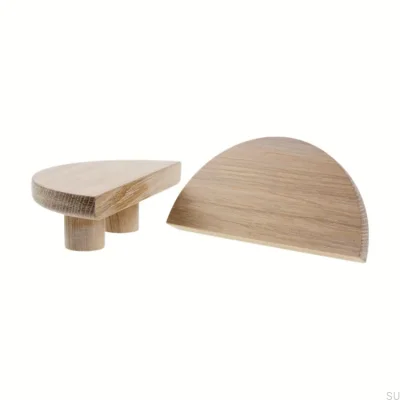 Basic furniture handle Semicircular 40 Wooden Oak - White Oil