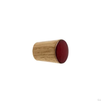 Furniture Knob Simple Cone Wooden Enamel Dark Red Oil Colorless Semi-matt