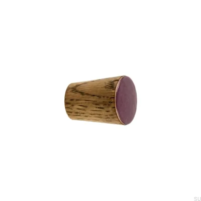Furniture Knob Simple Cone Wooden Enamel Warm Purple Oil Tinting