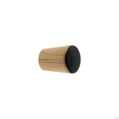Furniture knob Simple Cone Wooden Enameled Black Oil White