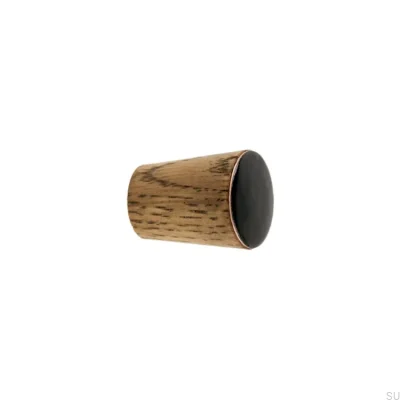 Furniture knob Simple Cone, Wooden Enamel Black Tinted Oil
