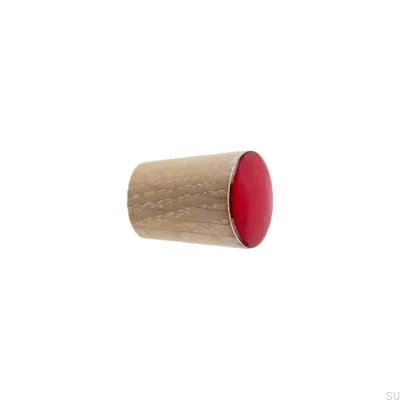 Furniture knob Simple Cone Wooden Enameled Red Oil White
