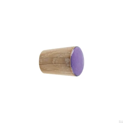 Furniture knob Simple Cone Wooden Enameled Violet Oil White