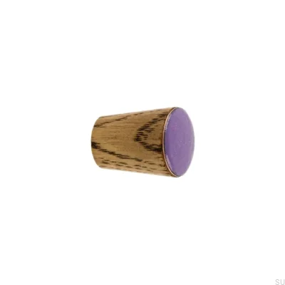 Furniture knob Simple Cone Wooden Enameled Violet Tinted Oil