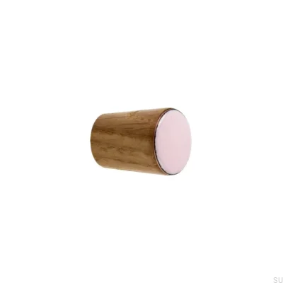 Furniture Knob Simple Cone Wooden Enamel Light Pink Oil Colorless Semi-matt