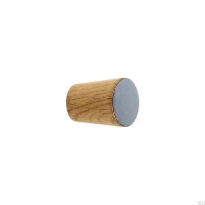 Furniture Knob Simple Cone Wooden Enamel Light Gray Oil Colorless Semi-matt