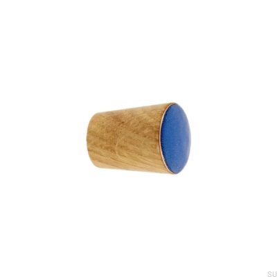 Furniture Knob Simple Cone Wooden Enamel Warm Blue Oil Colorless Semi-matt
