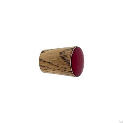 Furniture knob Simple Cone Wooden Enameled Dark Red Oil Tinting
