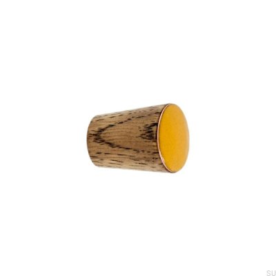 Furniture knob Simple Cone Wooden Enameled Orange Tinted Oil