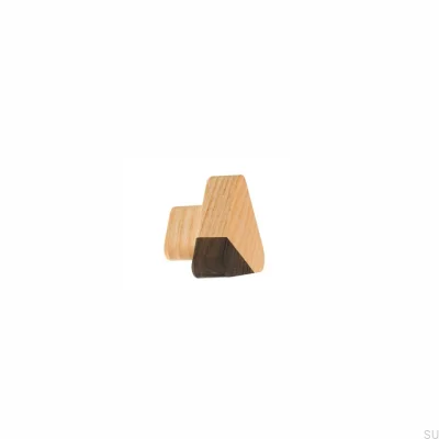 Furniture Knob Just Two Triangular Wooden Light Brown - Colorless Semi-matt Oil