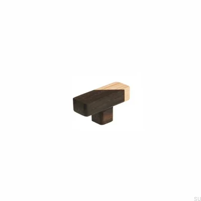 Furniture Knob Just Two T-bar Wooden Dark Brown - Oil Colorless Semi-matt