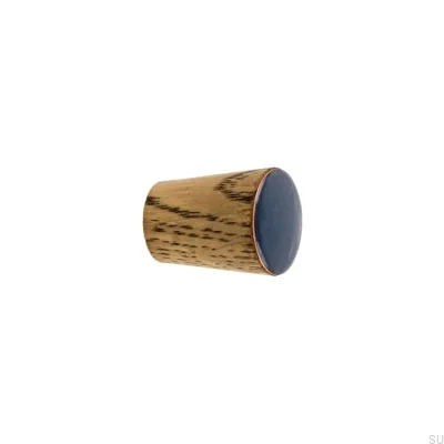 Furniture knob Simple Cone Wooden Enameled Gray-blue Tinting Oil