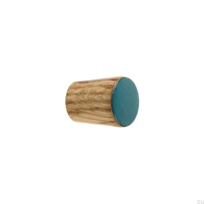 Furniture knob Simple Cone Wooden Enameled Green-gray Oil Colorless Semi-matt