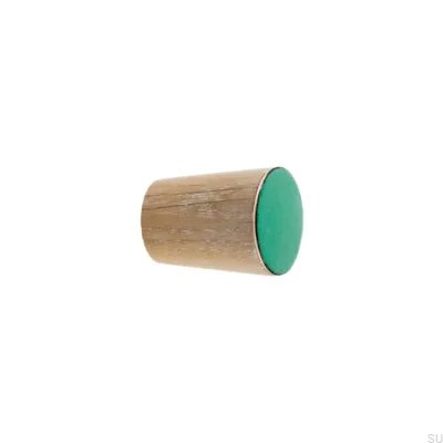 Furniture knob Simple Cone Wooden Enameled Green Oil White