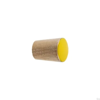 Furniture knob Simple Cone Wooden Enameled Yellow Oil White