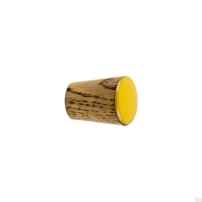 Furniture knob Simple Cone Wooden Enameled Yellow Tinted Oil
