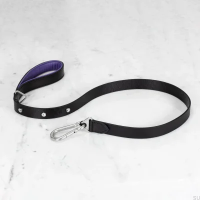 Leather dog leash L 27 with steel