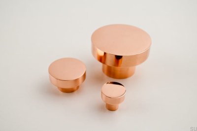 Furniture Knob Dot 30 Polished Copper Unpainted