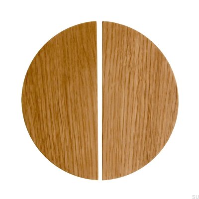 Basic furniture handle Semicircular 43 Wooden Oak - Colorless Semi-matt