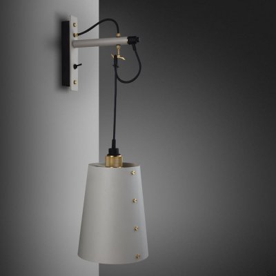 Hooked Wall Lamp Large Gray / Brass [A902L]
