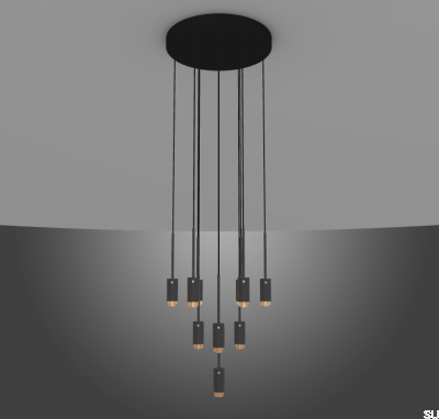 Classic Exhaust Graphite chandelier (available on request)