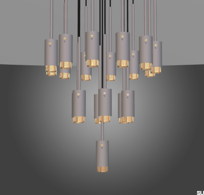 Classic Exhaust Gray Chandelier (selectable on request)