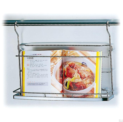 Shelf for cookbooks for the kitchen pipe system Polished Chrome