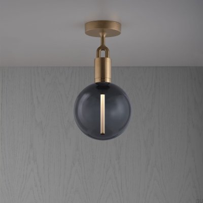 Forked Ceiling Globe Medium Smoked Brass Ceiling Lamp