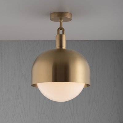 Ceiling Lamp Forked Ceiling Shade Globe Large Opal Brass