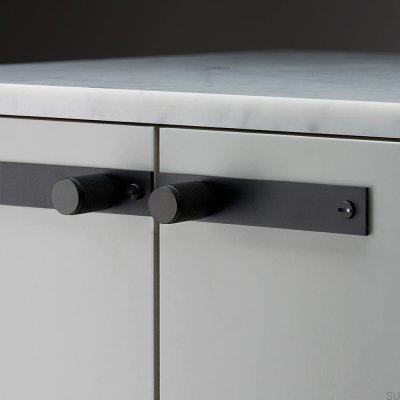 Furniture knobs with pad FURNITURE KNOB PLATE Cross Metal Black