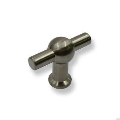 Furniture knob T-Bar 2011-60 Silver Brushed