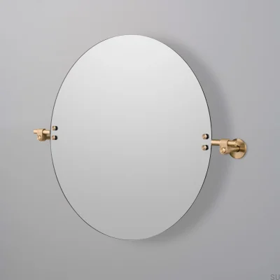 Cast Large Mirror 600 mm Brass