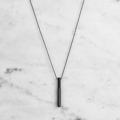 Vertical Black Linear Necklace