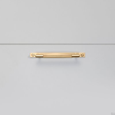 Furniture handle Pull Bar Plate Linear Small 125 Brass