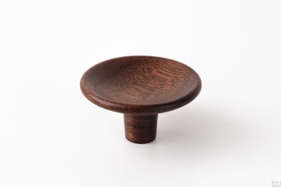 Furniture Knob Disc 38 Wooden Walnut