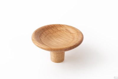 Furniture Knob Disc 50, Wooden, Oak