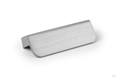 Elongated furniture handle Flapp 32 Aluminum Silver Brushed
